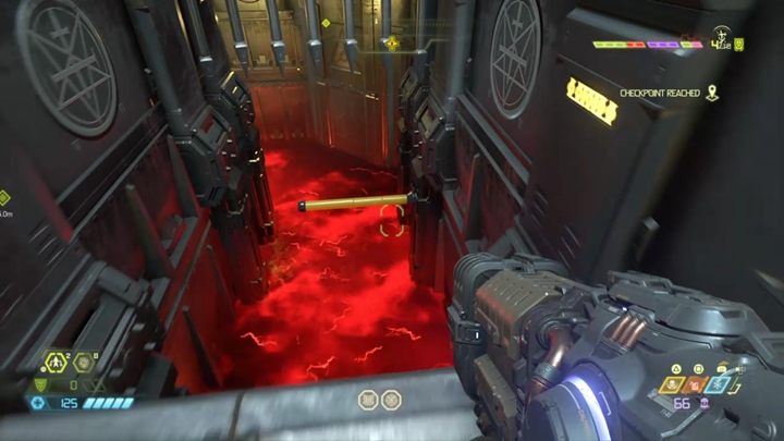 At the top, deal with the enemies and go to the room where the marker leads you - Doom Eternal: Cultist Base walkthrough - Levels walkthrough - Doom Eternal Guide