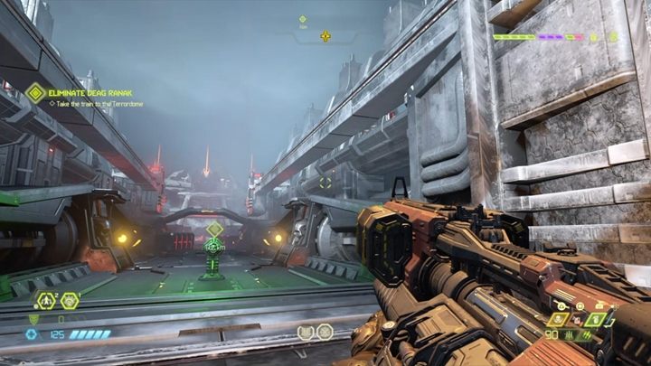 Go further and take the elevator down - Doom Eternal: Cultist Base walkthrough - Levels walkthrough - Doom Eternal Guide