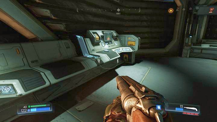 At the top there is a sidewalk leading to a room with demons - Argent Energy Tower | Walkthrough - Walkthrough - Doom Game Guide & Walkthrough