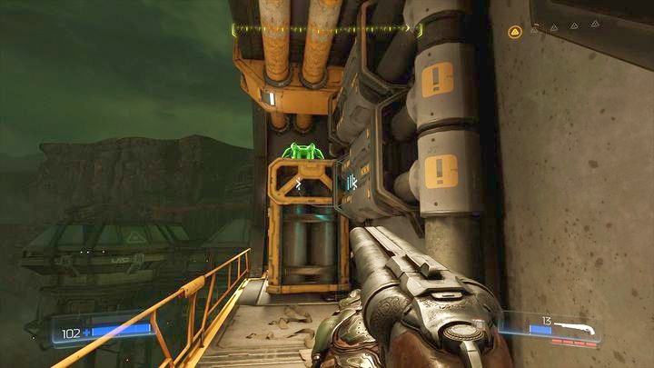 Then walk outside through the second available door and walk around the room - Argent Energy Tower | Walkthrough - Walkthrough - Doom Game Guide & Walkthrough