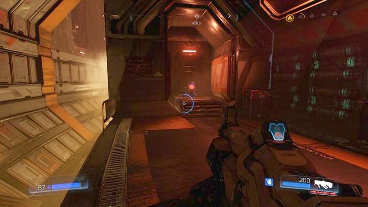 Go to the end of the corridor once the battle is over and walk through the door on the left - Argent Energy Tower | Walkthrough - Walkthrough - Doom Game Guide & Walkthrough