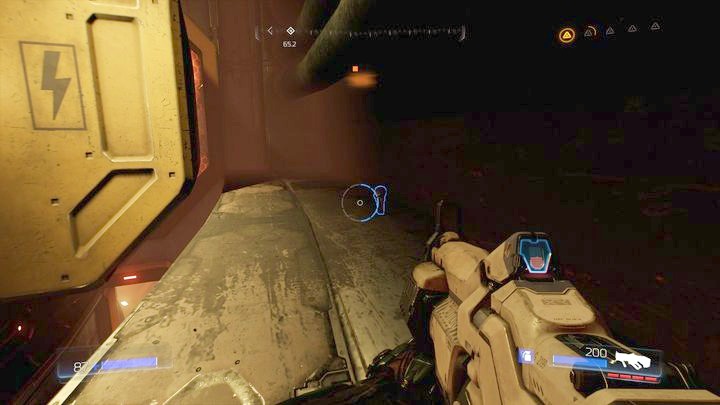 Once the path is clear, jump inside, run forward and then jump down on the left ledge - Argent Energy Tower | Walkthrough - Walkthrough - Doom Game Guide & Walkthrough
