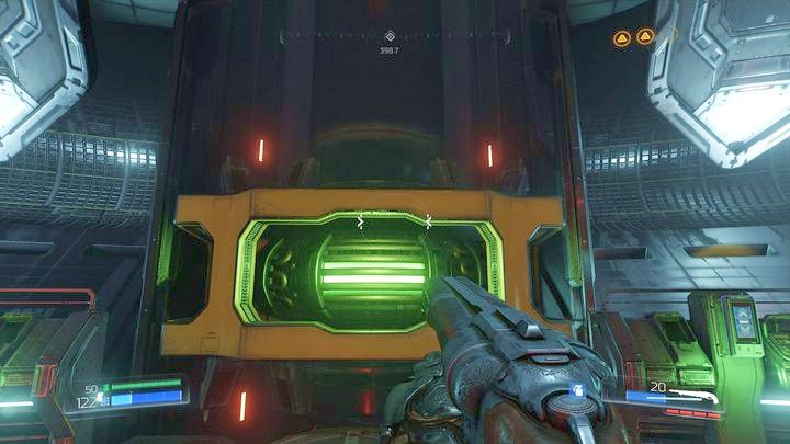 Activate the third machine and jump from it to the platform moving at the wall nearby - Argent Energy Tower | Walkthrough - Walkthrough - Doom Game Guide & Walkthrough