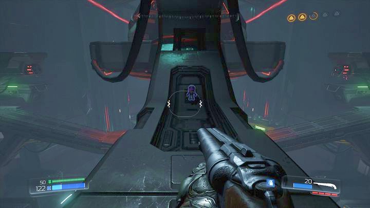 Below one of two further sidewalks there is the second collectible (Purpleguy) - Argent Energy Tower | Walkthrough - Walkthrough - Doom Game Guide & Walkthrough