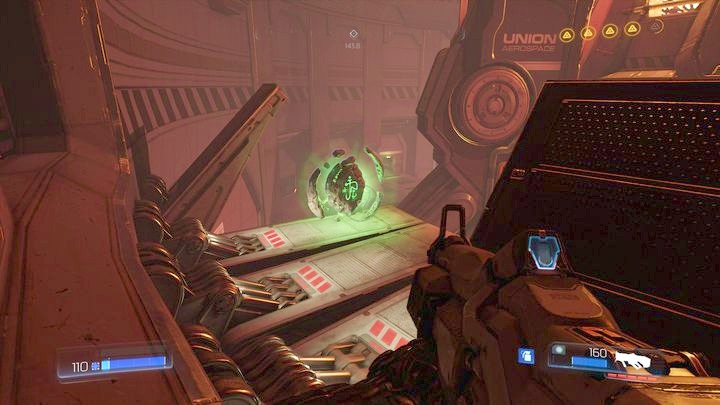 Now you can turn around and jump above - Argent Energy Tower | Walkthrough - Walkthrough - Doom Game Guide & Walkthrough
