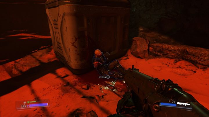 There is a corpse lying next to the same chest - The UAC | Walkthrough - Walkthrough - Doom Game Guide & Walkthrough