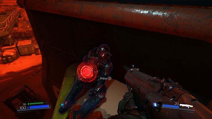 There will be a dead guard (Elite Guard) lying at the second exit from the cave - The UAC | Walkthrough - Walkthrough - Doom Game Guide & Walkthrough