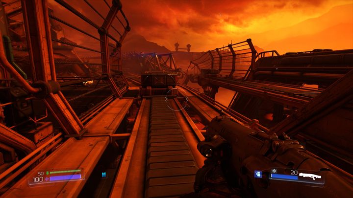 Once the encounter is over, climb at the top of the building - The UAC | Walkthrough - Walkthrough - Doom Game Guide & Walkthrough