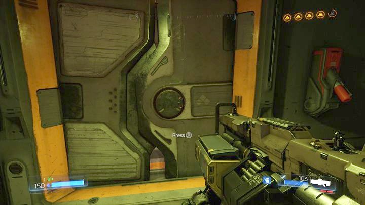Collect the third data log and leave to the large room in which there was a Gore Nest - Argent Facility | Secrets - Secrets - Doom Game Guide & Walkthrough