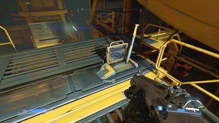 At the top of the platform you will find a lever that will unlock the classic map one floor below - Resource Operations | Secrets - Secrets - Doom Game Guide & Walkthrough