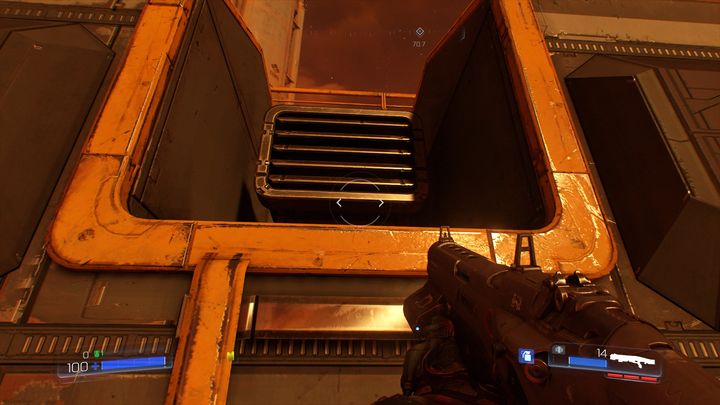 Keep going ahead and observe the right wall - Resource Operations | Secrets - Secrets - Doom Game Guide & Walkthrough