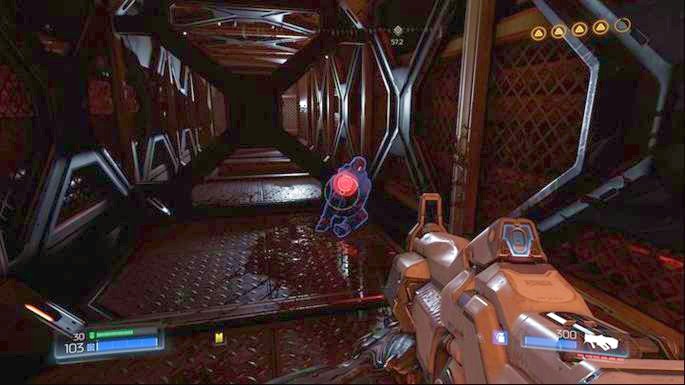Turn around after jumping down and enter the corridor in front of you - Destroyed Argent Facility | Walkthrough - Walkthrough - Doom Game Guide & Walkthrough