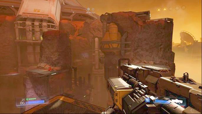 After playing on the machine you can go outside through the sluice and to the left - Advanced Research Complex | Secrets - Secrets - Doom Game Guide & Walkthrough