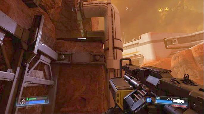 Stick to the left wall and climb up - Advanced Research Complex | Secrets - Secrets - Doom Game Guide & Walkthrough