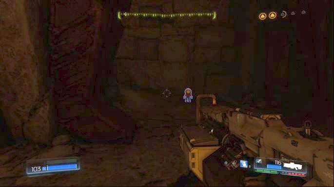 You will reach a niche with collectible hidden inside (Keenguy) - Titans Realm | Secrets - Secrets - Doom Game Guide & Walkthrough