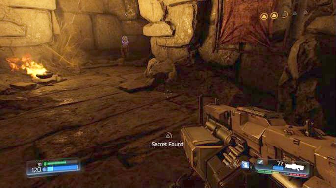 There will be a launcher on the right from the door - Titans Realm | Secrets - Secrets - Doom Game Guide & Walkthrough