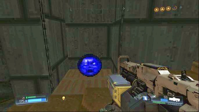 Search the wall on the left before the end of the corridor - Titans Realm | Secrets - Secrets - Doom Game Guide & Walkthrough