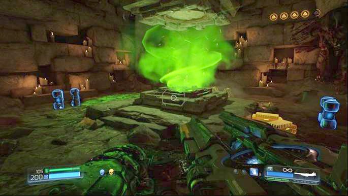 Use the green portal after the second encounter with the Baron of Hell - Titans Realm | Secrets - Secrets - Doom Game Guide & Walkthrough