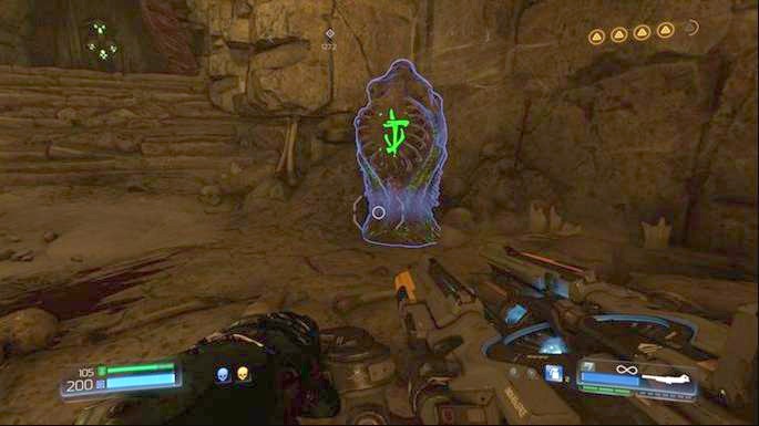 On the right you will bypass a Journal in the form of an artifact and on the left there will be a short tunnel with Mega Health at its end (secret) - Titans Realm | Secrets - Secrets - Doom Game Guide & Walkthrough