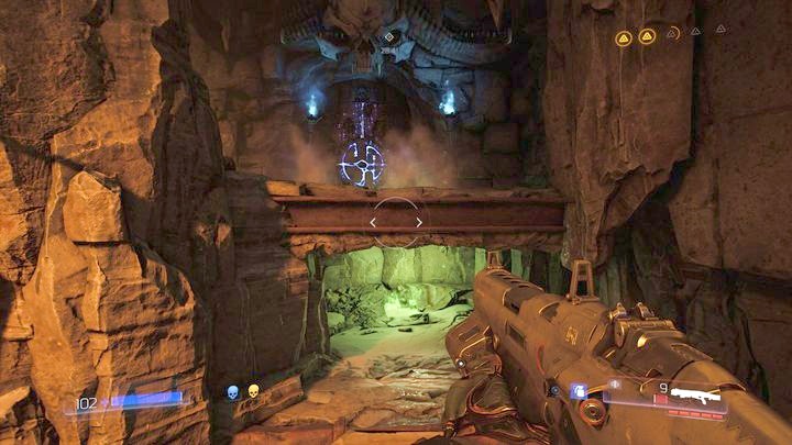 Open the blue gate located near the rock with chains after completing the rune - Kadingir Sanctum | Walkthrough - Walkthrough - Doom Game Guide & Walkthrough