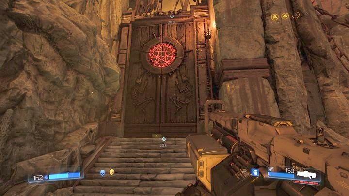 Jump between the floating rocks once the opponents are dead - Kadingir Sanctum | Walkthrough - Walkthrough - Doom Game Guide & Walkthrough