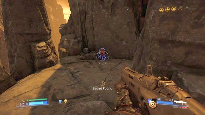 There will be a rock ledge on which a collectible is hidden (RedGuy) - Kadingir Sanctum | Walkthrough - Walkthrough - Doom Game Guide & Walkthrough