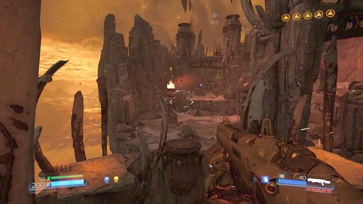 The battle will be hard, mostly due to a few barons that appear in the middle of the fight - Kadingir Sanctum | Walkthrough - Walkthrough - Doom Game Guide & Walkthrough