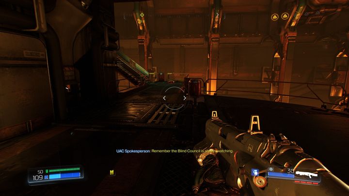 Once you collect another upgrade point, go back down and walk through the previously mentioned gate - Foundry | Walkthrough - Walkthrough - Doom Game Guide & Walkthrough