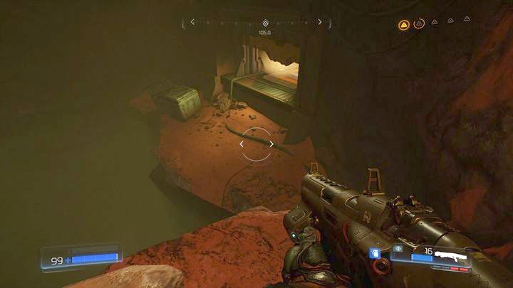Stand in front of the blue barrier once the encounter ends and try walking it around from the left - Argent Facility | Walkthrough - Walkthrough - Doom Game Guide & Walkthrough
