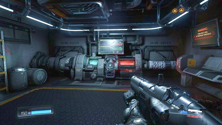 Once at the top, first go to the left where you can destroy another filter in the room behind the door - Argent Facility | Walkthrough - Walkthrough - Doom Game Guide & Walkthrough