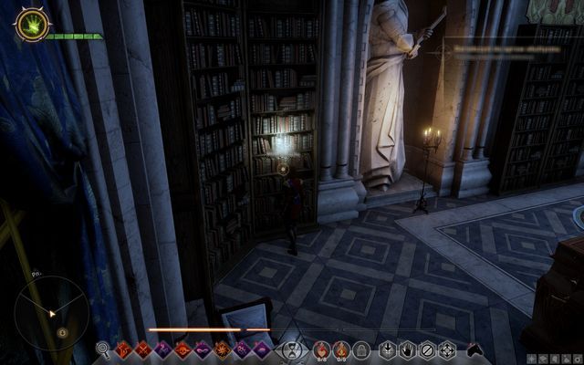 The bookshelf with the book that opens the passage - Wicked Eyes and Wicked Hearts - Main storyline quests (The Path of the Inquisitor) - Dragon Age: Inquisition Game Guide & Walkthrough