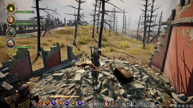 The burned corpse in the destroyed house - Something to Prove - Side quests - Exalted Plains - Dragon Age: Inquisition Game Guide & Walkthrough