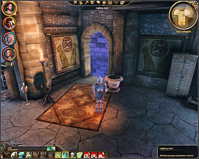 Once youre inside the chantry youll have a chance to talk to Eirik (M60, 7) and a new battle is going to take place shortly after youve made the introductions - Urn of the Sacred Ashes | Main quests - Main quests - Dragon Age: Origins Game Guide