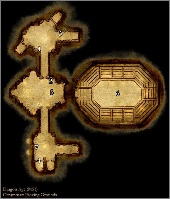 1 - Map M51: Proving Grounds | Maps of locations - Maps of locations - Dragon Age: Origins Game Guide