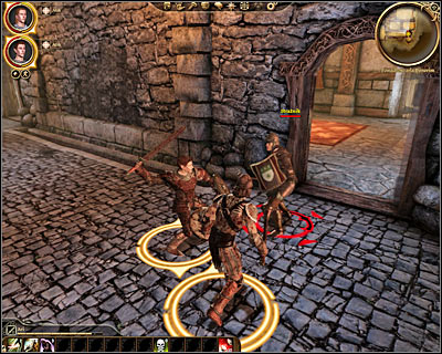 Keep moving north and then choose the corridor leading to the western areas of the estate (M10, 7) - A Day for celebration - Origin story: City elf - Elven alienage (Prologue) - Dragon Age: Origins Game Guide