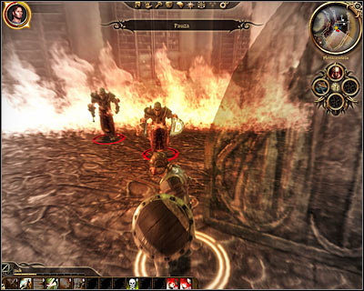 During your time spent in the tower (M38, 1) youll have to watch out mostly for the flames, especially prior to unlocking the burning man ability - Lost in dreams | Main quests - Main quests - Dragon Age: Origins Game Guide