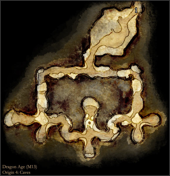 Map M13 Caves Maps of locations Dragon Age Origins Game Guide