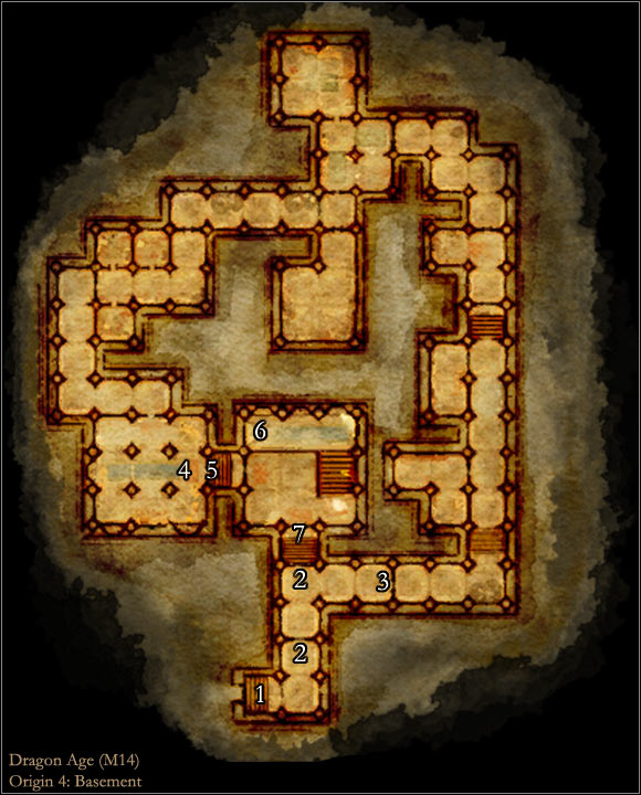1 - Map M14: Basement | Maps of locations - Maps of locations - Dragon Age: Origins Game Guide