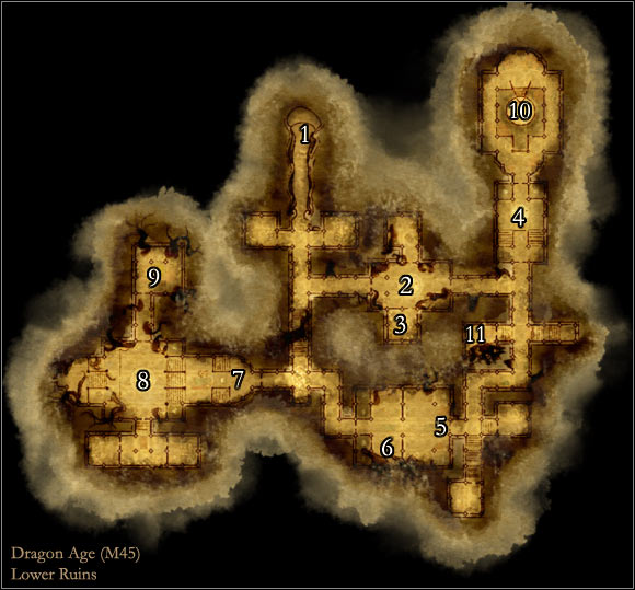 1 - Map M45: Lower Ruins | Maps of locations - Maps of locations - Dragon Age: Origins Game Guide