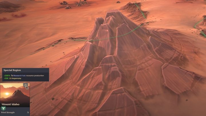 Der Berggipfel ist durch die Wolken sichtbar – Dune Spice Wars: Sonderregionen – Liste und Beschreibung – Grundlagen – Dune Spice Wars Guide