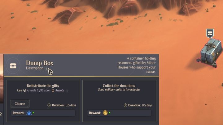 The dropbox generates around 100 Influence or 600-700 Solari - Dune Spice Wars: Research and development - Basics - Dune Spice Wars Guide