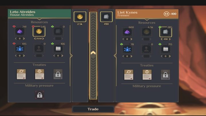5 Solari for 1 Plascrete is definitely not a good deal. - Dune Spice Wars: Trade, Exchange, and Treaties - Basics - Dune Spice Wars Guide