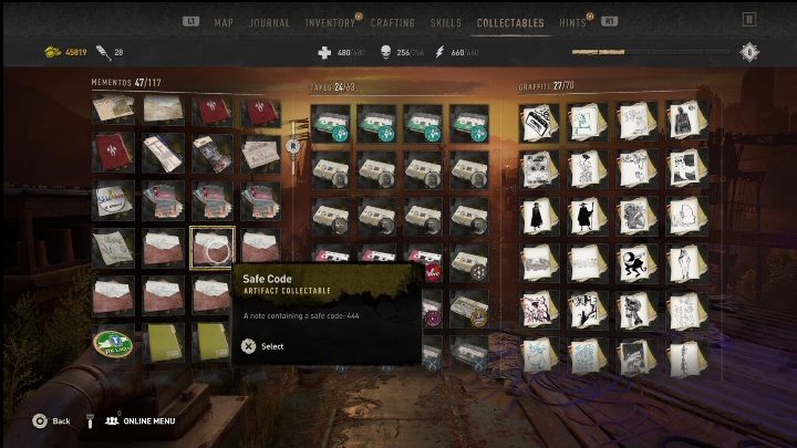 Open the chests and you will see the envelope with the code - Dying Light 2: Mementos (Saint Paul Island) - list of all - Saint Paul Island - Dying Light 2 Guide