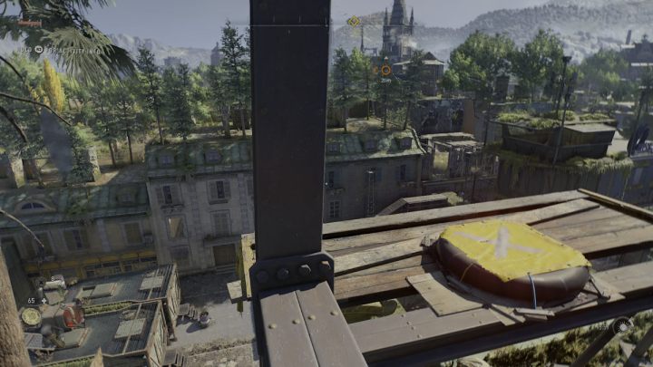 Jump on wooden planks and stand on the yellow springboard - Dying Light 2: Windmills (Trinity) - list - Windmills - Dying Light 2 Guide