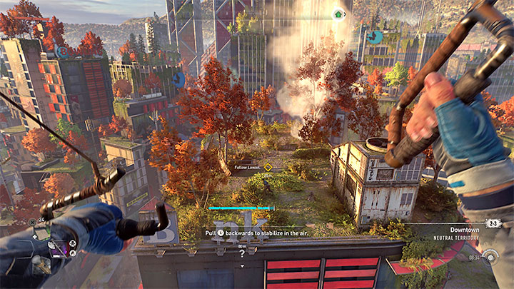 You will be able to test the new item right away by flying behind Lawan to the next roofs and passing the working fans to see how they affect the flight - Dying Light 2: Paraglider - how to unlock and use? - Exploration - Dying Light 2 Guide
