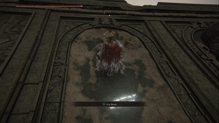 Eventually, you will get to a construction fragment, where you can lie down in one of the places (in front of the tornado) by interacting - Elden Ring: Dragonlord Placidusax - boss, how to beat? - Crumbling Farum Azula - Elden Ring Guide