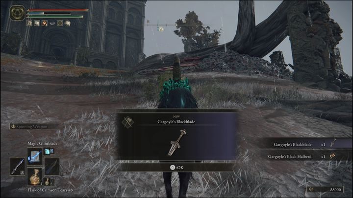 For defeating the Black Blade Kindred in Greyoll's Dragonbarrow, you will receive Runes (88,000), Black Gargoyle Blade and Black Gargoyle Axe - Elden Ring: Black Blade Kindred - boss, how to beat? - Greyoll Dragon Barrows - Elden Ring Guide