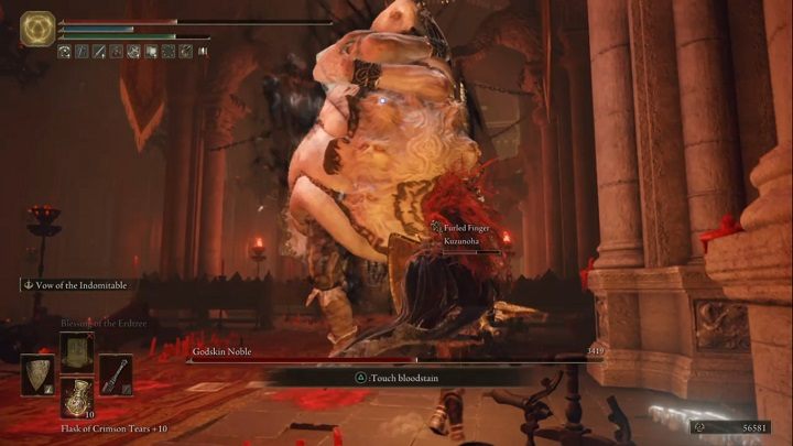 When you deplete half of boss's HP, the fight will go into the second phase - Elden Ring: Godskin Noble - boss, how to beat? - Volcanic mansion - Elden Ring Guide