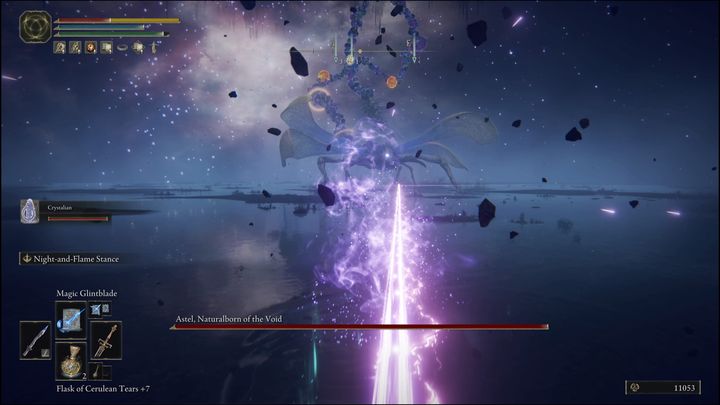 Before you summon the ashes, make sure you avoid the laser projectile first - Elden Ring: Astel, Naturalborn of the Void - boss, how to beat? - Lake of Decay - Elden Ring Guide