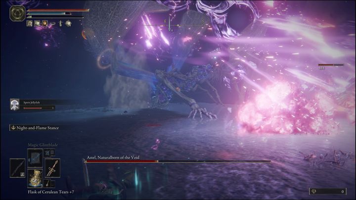 When his health drops to 50%, he will most likely use a meteor shower after teleporting - Elden Ring: Astel, Naturalborn of the Void - boss, how to beat? - Lake of Decay - Elden Ring Guide